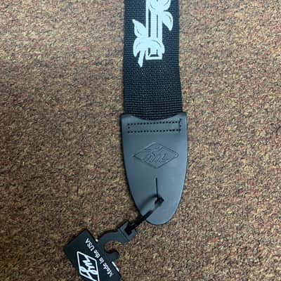 LM Christian Cross with Vine nylon guitar STRAP - Black & White - NEW image 2