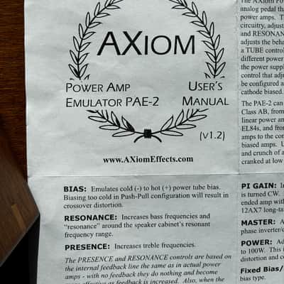 AXIOM EFFECTS - Analog Power Amp Emulator (PAE-2) 2026 image 6