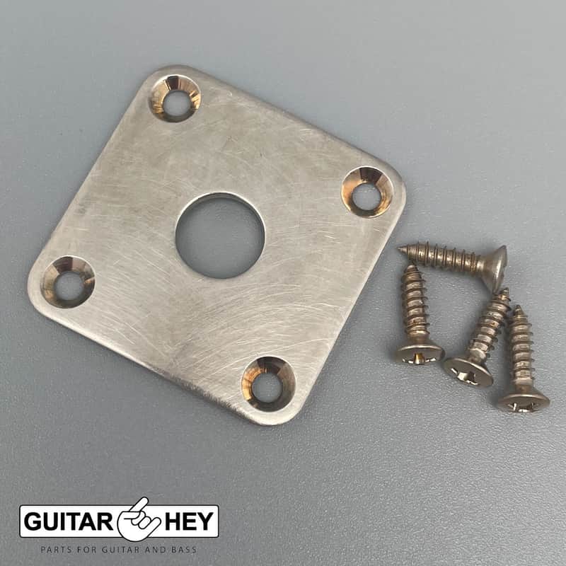 RELIC Les Paul Jack Plate Square Curved for Les Paul Guitar, AGED NICKEL ANTIQUE image 1