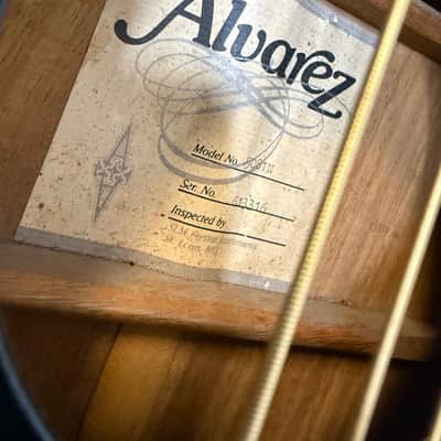 1980’s Alvarez 5081N Thin Body Dreadnaught Acoustic Electric in Blue Burst Flame image 7