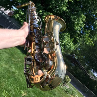 SUMMER DEAL PRO VERSION "MADE EXPRESSLY" FOR F. E. OLDS EARLY L.A PARISIAN ALTO SAXOPHONE (NOT "AMBASSADOR" CHEAP LATER ONE) ORIGINAL LACQUER NEWER PADS BRILHART MPC , NICE CASE, EXTRAS made france image 17