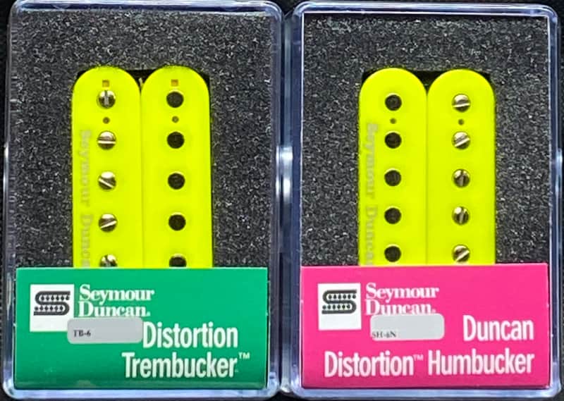 Seymour Duncan Distortion Mayhem Trembucker Pickup Set TB-6 & SH-6n - Neon Yellow image 1