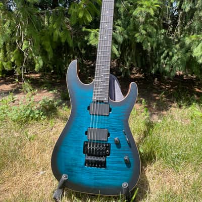 ESP USA M-II FR Black Aqua Burst Satin 2023 - OHSC- Excellent image 1