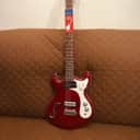 Danelectro 66BT-TRRED Semi-Hollow Double Cutaway Offset Horn Shape Baritone 6-String Electric Guitar