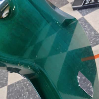1985 1986 Music Man Sabre Unlined Fretless Trans Green image 11