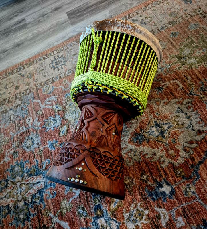 Djembe Drum Mali Hardwood Large Pro - Dougoura Wood Handmade All Solid One Piece image 1