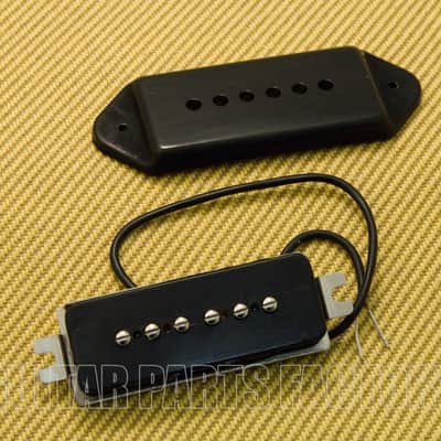 PU-P9D-N P90 Black Dog Ear Dogear Style Guitar Neck Pickup Black Metal Cover image 1
