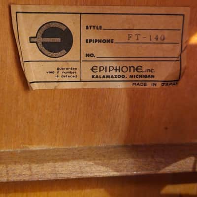 Vintage 1970s MIJ Epiphone FT-140 Bolt-On Dreadnought Acoustic Natural image 10