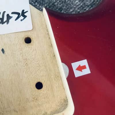 Red Mini 4 String Bass Basswood Body image 6