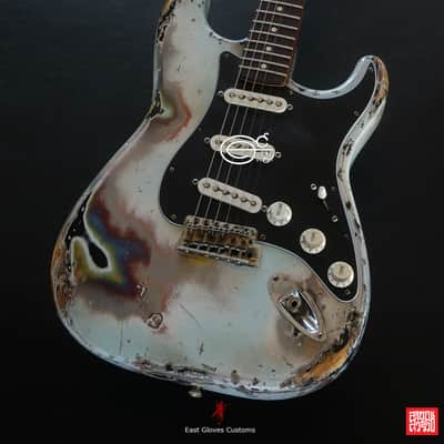 Fender Stratocaster Sonic Blue Heavy Aged Relic by East Gloves Customs image 1