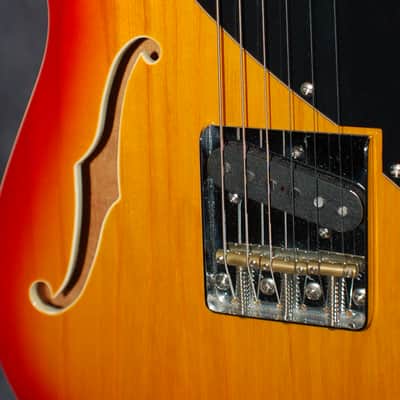2011 Jay Turser JT-LTCRSDLX Tele Thinline USA Fender Pickups upgraded pots wiring Pro setup Gigbag image 4
