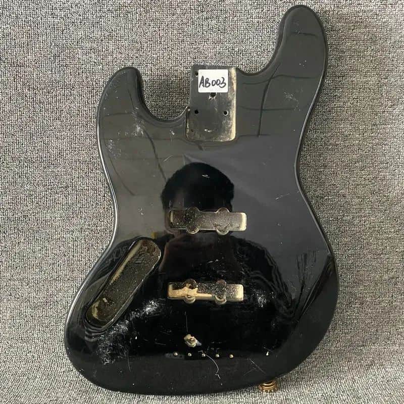 Black Lefty Jazz Bass Style Basswood Body image 1
