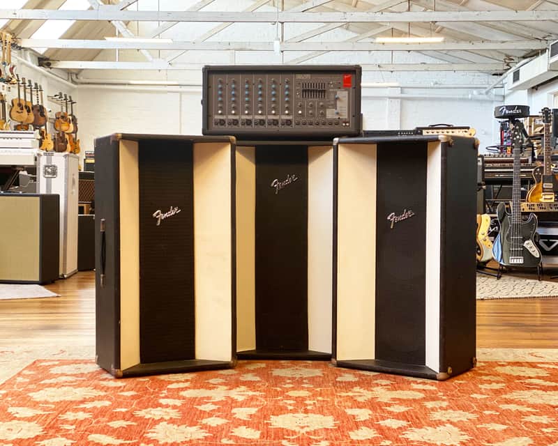 Fender Vintage PA Speakers with SR6520PD Powered Mixer image 1