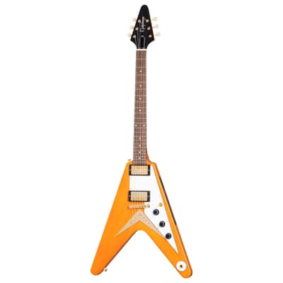 1958 Korina Flying V White Pickguard Aged Natural Epiphone image 3