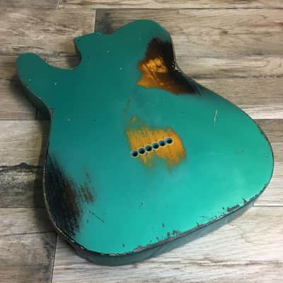 Made to Order - FRANCHIN Mars guitar body Relic Aged 100% Nitro Lacquer COLOR OVER COLOR (Butterscotch/ Sunburst/ Black/ White/ Blue/ Green/ Yellow/ Red/ Pink/ Burgundy/ Purple/ Gold/ Silver, etc.) Basswood Poplar Telecaster-Tele-T-Style Made in Italy image 17