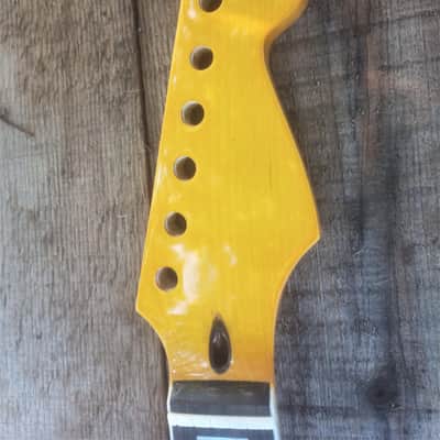 STR CUSTOM GUITAR NECK replacement, Binding, Block Pearloid Inlays Rosewood fits OEM bodies DIY image 2