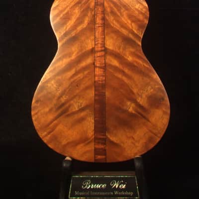 Handmade 8 String Tenor Ukulele, Solid Spalted Maple, Acacia, The Islands Soundhole, Soft-bag, Bruce Wei UG17-3043 image 5