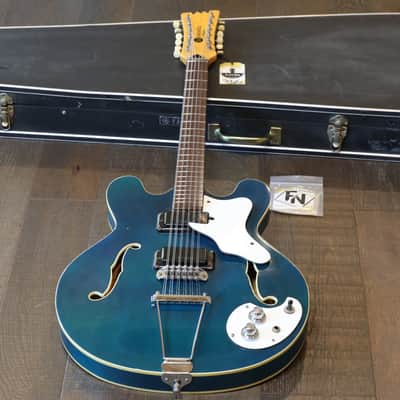 Vintage! 1967 Mosrite Celebrity XII 12-String Hollowbody Electric Guitar Blue + Case image 1