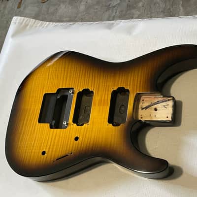2000's India Jackson JS30 JS Series Dinky Sunburst Flame Top Guitar Body Floyd Ready image 3