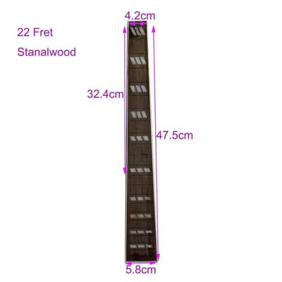 Rosewood Electric Guitar Neck Fingerboard Fretboard, 22 Frets, White Triple Block Inlay image 3