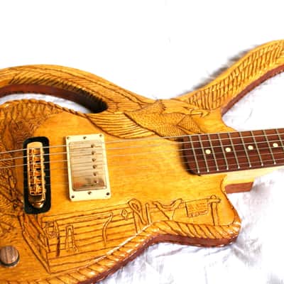 Light & Blue Country guitar, unique image 5