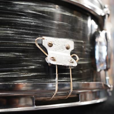 1960s Japan Del-Rey 5.5x14" Mahogany Snare Drum w/ Rings - Black Osyter image 10