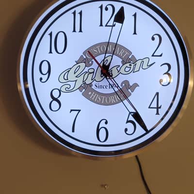 Gibson Custom Shop Custom Art & Historic Dealer Style Light Up Clock Killer Cool Mancave, Studio, Bar, Garage Item image 3