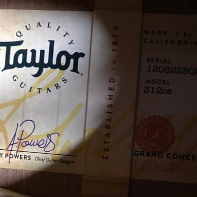 NEW! Taylor 312ce V-Class Grand Concert Acoustic-Electric Guitar - Natural - 4.3lbs - Authorized Dealer - G06217 image 4