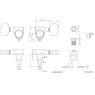GOTOH SG301-20 GROVER BUTTON CHROME SET image 4