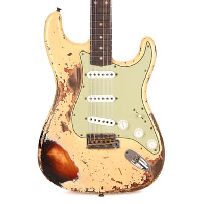 Fender Custom Shop Special Edition 1961 Stratocaster Super Heavy Relic Aged Vintage White over 3-Tone Sunburst (Serial #CZ591622) image 2