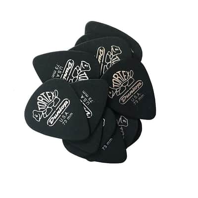 Dunlop Guitar Picks  Tortex  Pitch Black Standard  12 Pack  .73mm 488P.73
