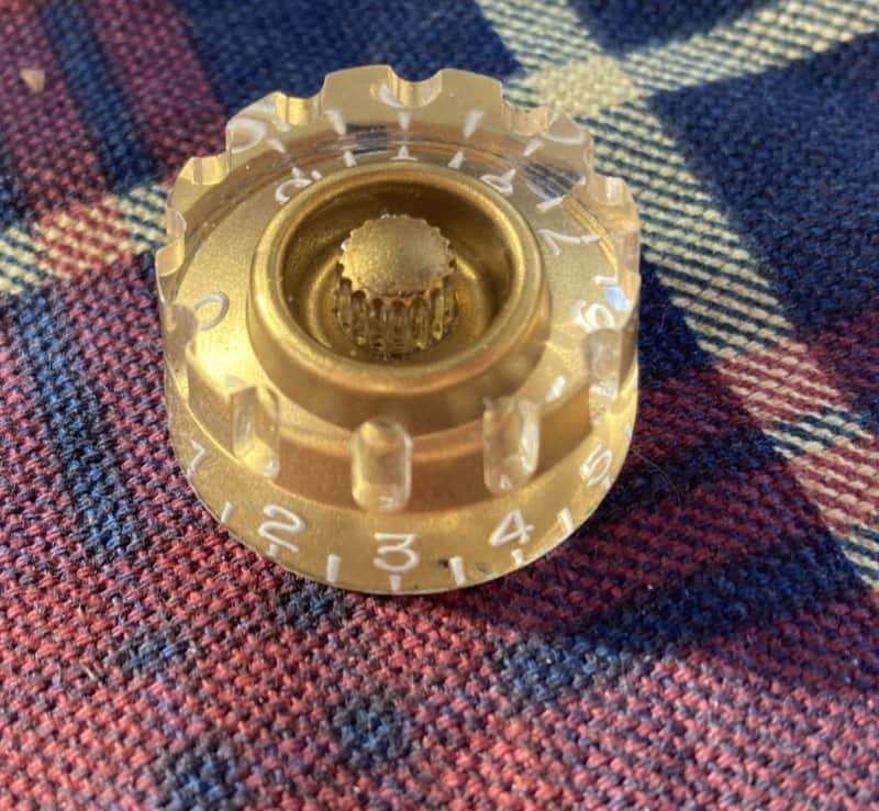 One Gold Genuine Gibson Knurled Les Paul Guitar Speed Knob (short) image 1