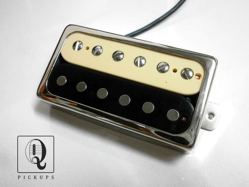 Q pickups ZEBRA Open CHROME Cover Humbucker PAF Guitar Pickup Hand Wound By Q Pickups image 1