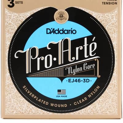 D'Addario EJ46-3D Pro-Arte Classical Guitar Strings - Hard Tension 3-pack image 2