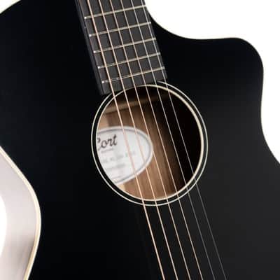 Cort CORE-MC Ovangkol Acoustic-Electric Guitar w/Gig-bag. Black Top Semi Gloss DIRECT SHIP image 4