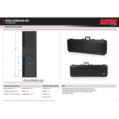 GATOR TSA ATA Molded Bass Guitar Case with LED Light [GTSA-GTRBASS-LED/for electric bass guitar] image 6