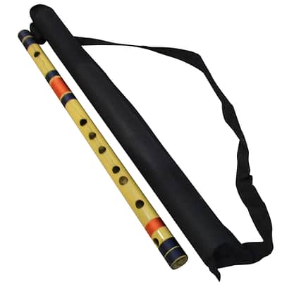 Zaza Percussion- Professional Scale F Bass 29'' Inches Polished Bamboo Bansuri Flute (Indian Flute) With Carry Bag image 3