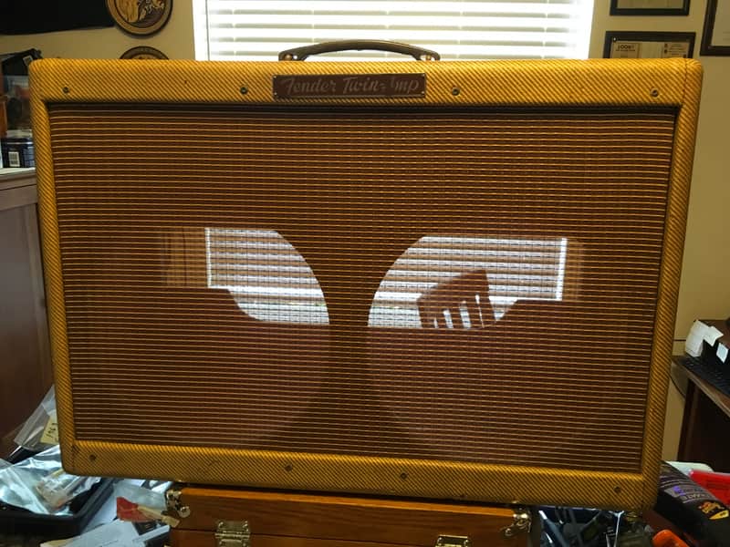 Fender Repro Tweed Twin big-box high power empty cab 1958-60 Tweed image 1