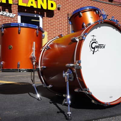 Gretsch USA Custom 3pc. Maple Shell Pack in Satin Copper Lqr. w/ 22"x22" Bass Drum and 13' Tom and 16'' Floor Tom image 1