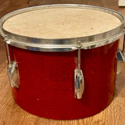 Gracy Vintage Stencil 12" Rack Tom Drum Made in Japan  Red Sparkle 50s 60s image 3