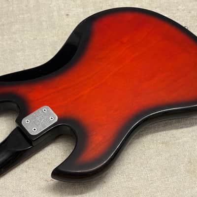 1960’s Lyle 26.5” Scale Baritone Electric Guitar Redburst MIJ Japan Conrad Burns Style RARE Model image 18