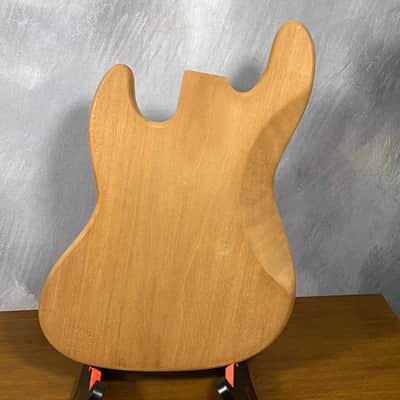 High end Offset bass body NOS unique figure Curly Maple Top solid one-piece True Brazilian Mahogany Back Unfinished Front Routed Luthier Supply R39 image 14