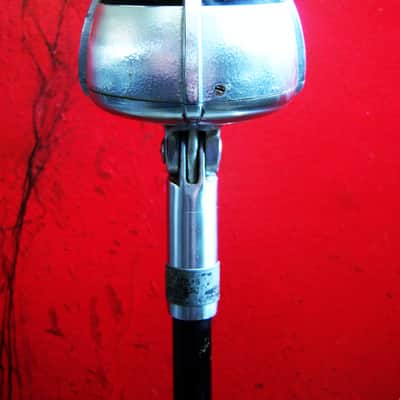 Vintage RARE 1930's Shure 730B crystal cardioid microphone Satin Chrome w Turner TB2 stand Billie Holiday image 8