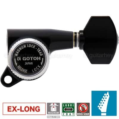 NEW Gotoh SG381-07 MGT LOCKING Set 6 in line ESP/LTD Staggered BASS SIDE - BLACK