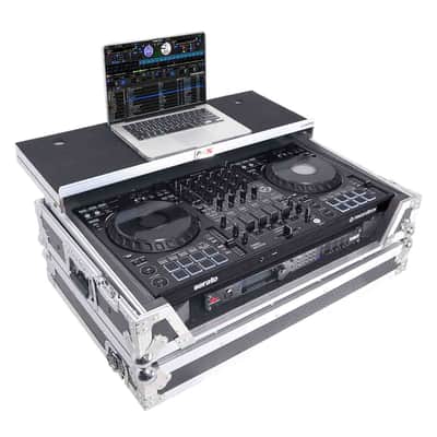 ProX XS-DDJFLX10 WLT Flight Style Road Case Pioneer DDJ-GRV6 or DDJ-FLX10 DJ Controller with Laptop Shelf image 3