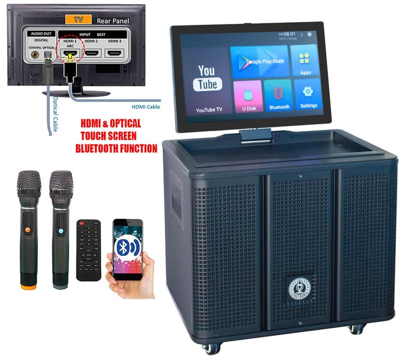 Singtronic 1000W Power Portable Karaoke System Bluetooth & Touch Screen image 1