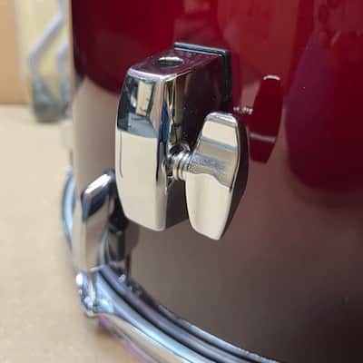 Pearl Masters Maple Complete 16"x16" Floor Tom W/ Super Hoop - Red Burst Stripe SN: 211144 image 9
