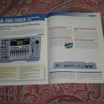 very litely handled genuine Roland / Boss 2002 New Product Catalog Vol. 1 (January 2002) - features 24 products - color, semi gloss sheen, thin quality paper, 44 Total Pages from Front Outer Cover to Back Outer Cover, L: 11" x W: 8 & 3/8" printed in Japan image 20
