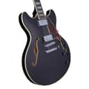 D'Angelico Premier DC Semi-Hollow Electric Guitar w/Stopbar Tailpiece Black Flake w/Gig Bag, New, Free Shipping
