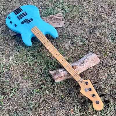 Vintage Chandler Precision Bass Guitar Parts P-Bass Plus 1980’s Project Daphne Blue image 16